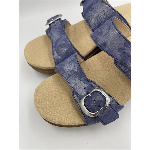 Dansko Women's Sophie Blue Denim Metallic Leather Slide Sandal Size 38 Womens 8 - Picture 7 of 10